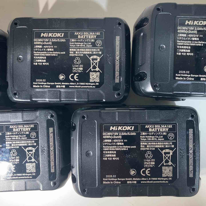 ◇【5個セット】ハイコーキ(HIKOKI)リチウムイオンバッテリー BSL36A18X 36V/2.5Ah【戸田店】
