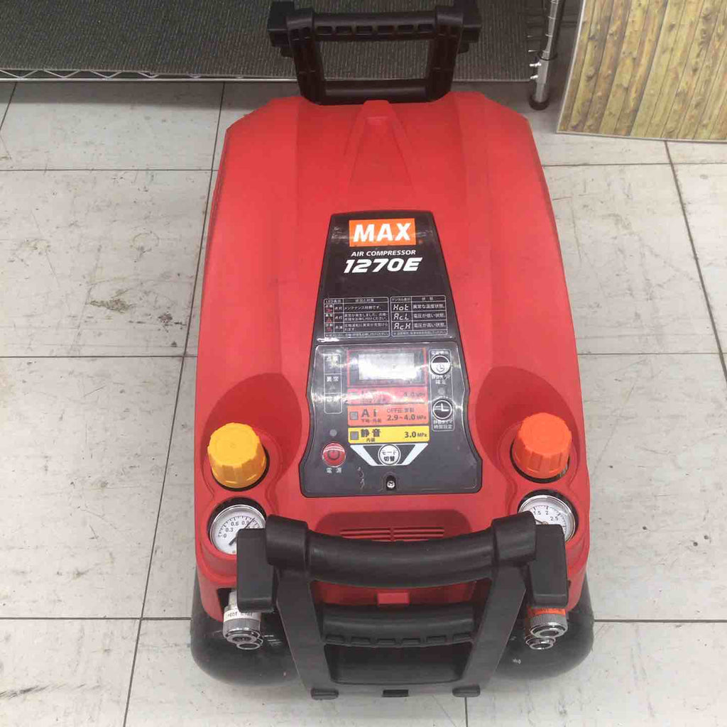 中古品】 マックス/MAX エアコンプレッサー AK-HL1270E_レッド 【鴻巣