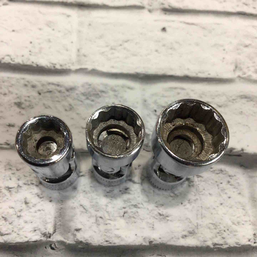 スナップオン(Snap-on) 1/4ユニバーサルソケット3点セット TMUMシリーズ 新・旧ロゴ混ざり 【川口店】