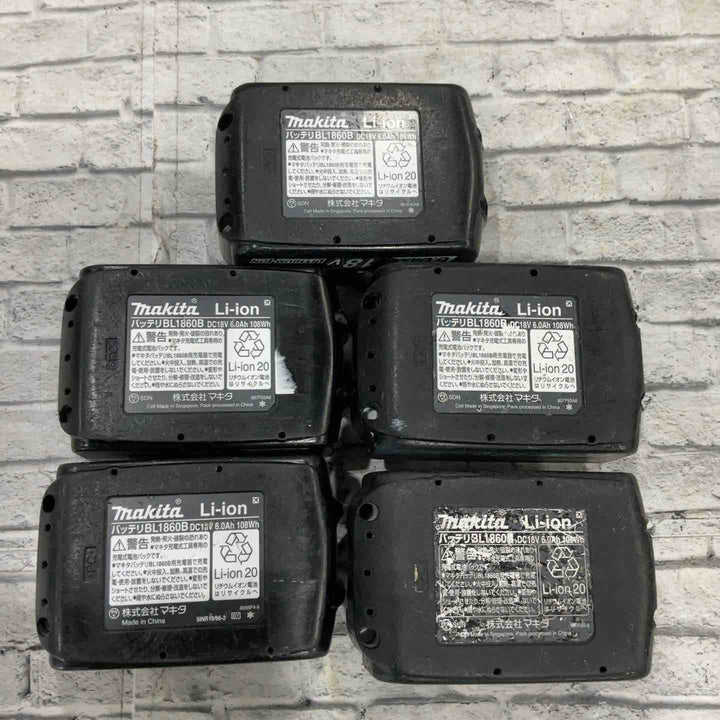 【現状品】①★マキタ(makita) リチウムイオンバッテリー 18V/6.0Ah BL1860B 10個セット 保証なし【川口店】