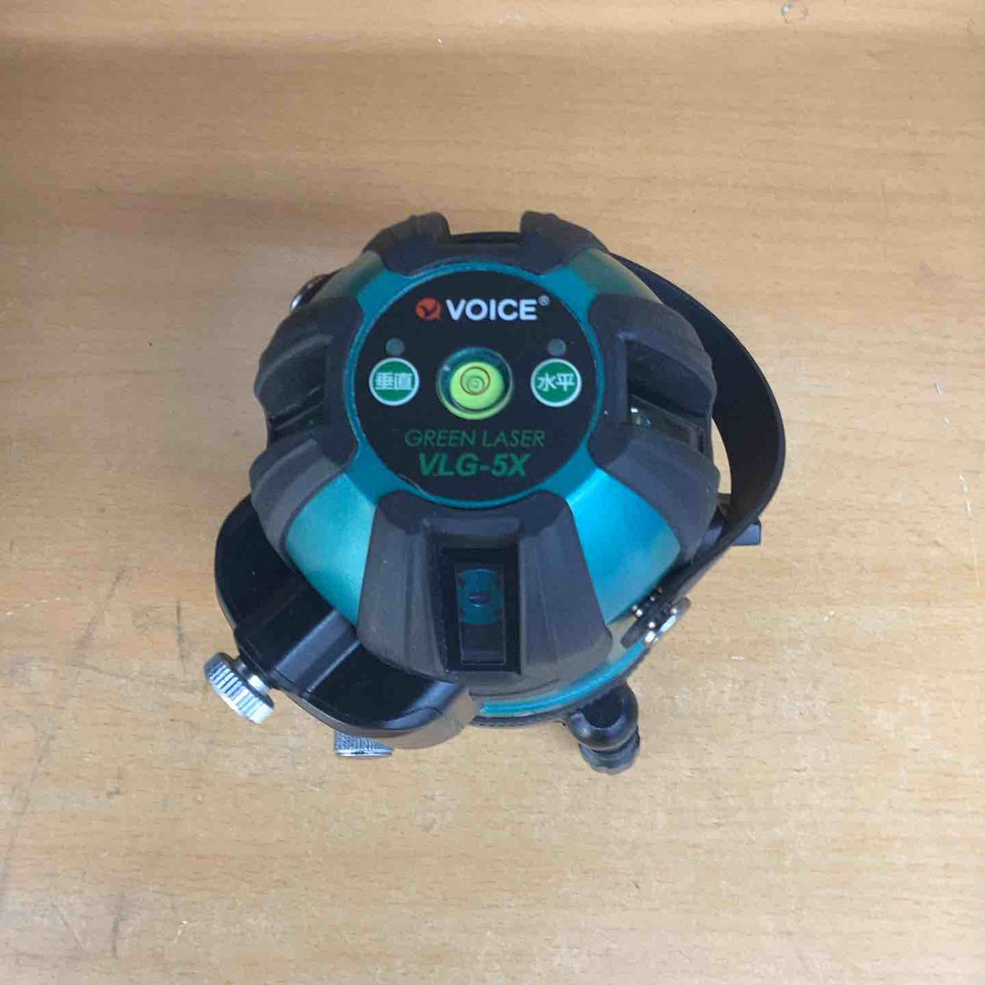 ◇VOICE レーザー墨出し器 5ライングリーンレーザー 矩十字・横 VLG-5X 受光器付【越谷店】