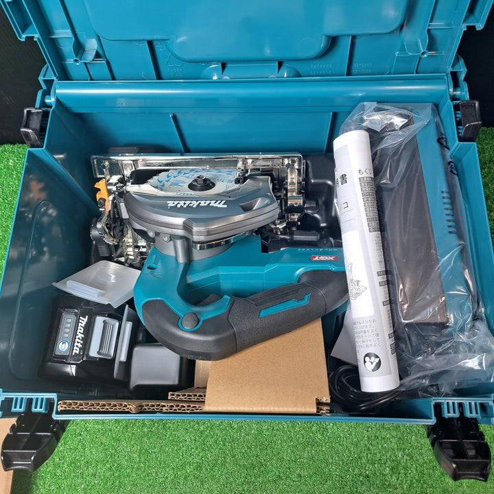 ★マキタ(makita) 40V 125ミリ充電式マルノコ（青）2.5Ah バッテリ2本・充電器・ケース付 HS007GRDX【岩槻店】