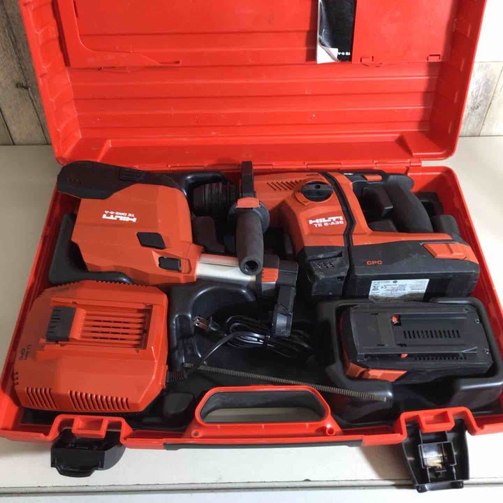 【中古品】HILTI 36V充電式ハンマドリル TE6-A36 集じん装置付 36V/2.6Ah バッテリー2個付【戸田店】