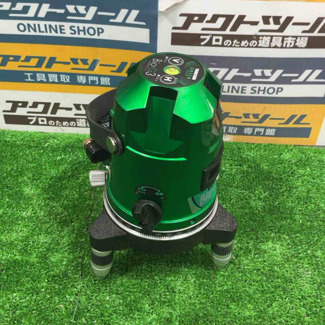 山真製鋸(YAMASHIN) バイオシリーズ グリーンレーザー墨出し器 Bio-G3 (水平・垂直・地墨照射タイプ)【草加店】