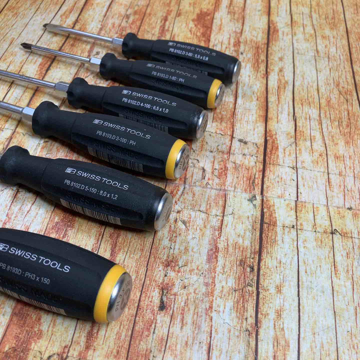 SWISSTOOLS貫通ドライバー6本組(マイナス3・プラス3本) PD8193D  PD8102D【川崎店】