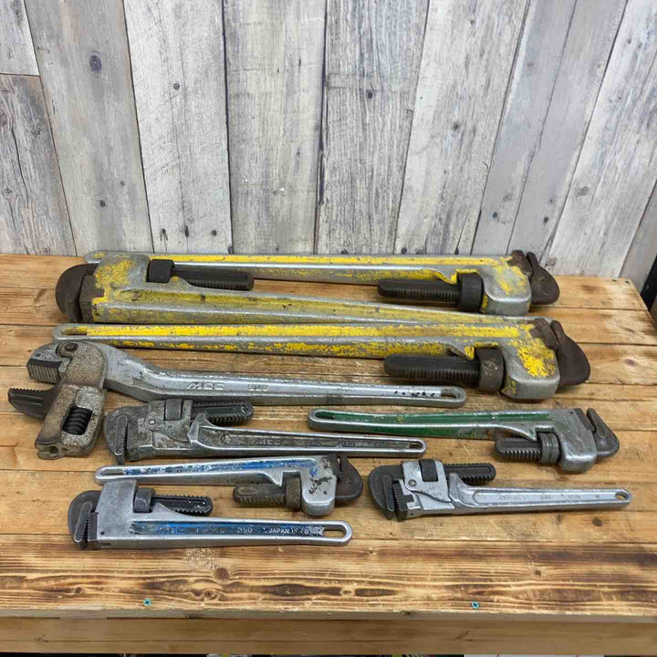 【まとめ売り】 【中古品】 MCC パイプレンチ アルミ 350mm 450mm 600mm 900mm 9本セット 【東大和店】
