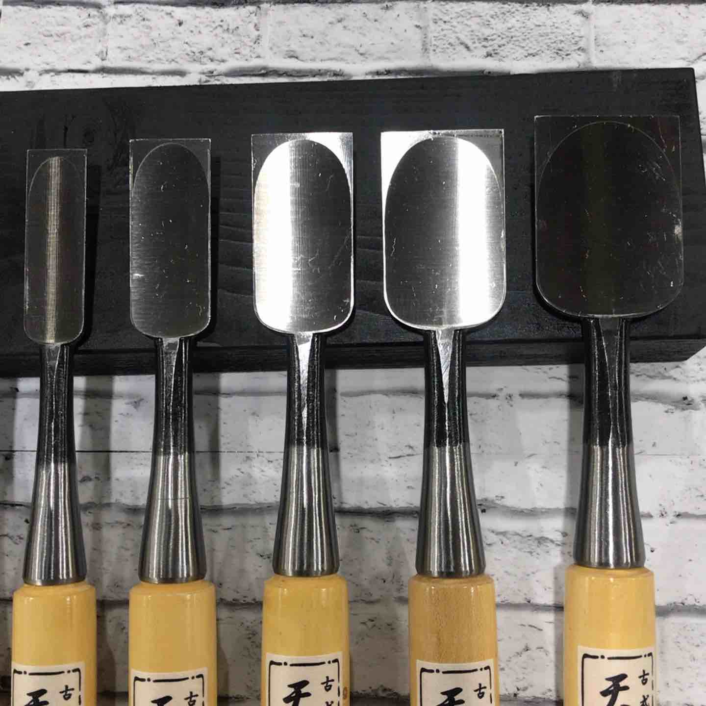 天匠 古式鍛錬 追入鑿10本組 (グミ柄付) 本刃付【川口店