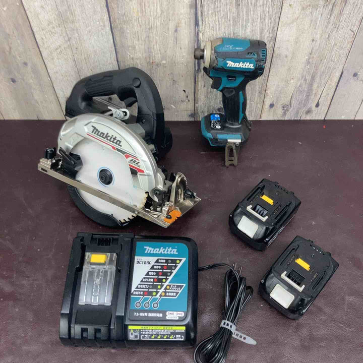 【中古品】マキタ(makita) コードレスインパクトドライバー TD171DRGXB コードレス丸のこ HS631DZB 2台セット【東大和店】