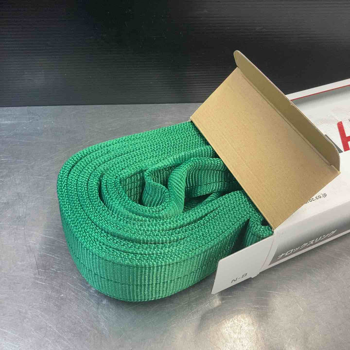 【未使用品(店頭展示品)】 ナロック(NAROC)  ポリエステルスリング ロープ ⅢE-75  最大荷重2.5t  75mmｘ6m 吊り具 ウインチ 【東大和店】