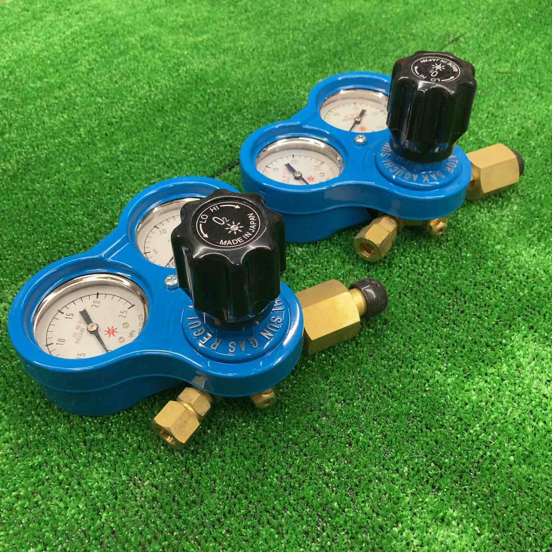 小池酸素 溶断器用圧力調整器 セーフティゴールド 酸素用・アセチレン用 計4点+阪口製作所 酸素調整器 S-3K 関東式 2点 計6点セット【桶川店】