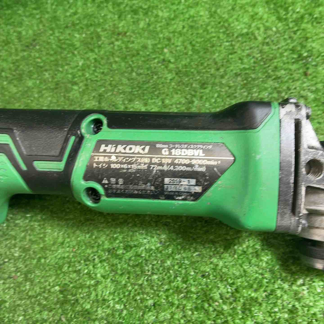【中古品】 ハイコーキ(HIKOKI ※旧:日立工機) コードレスディスクグラインダー 100mm  G18DBVL(NN)(L) 【藤沢店】
