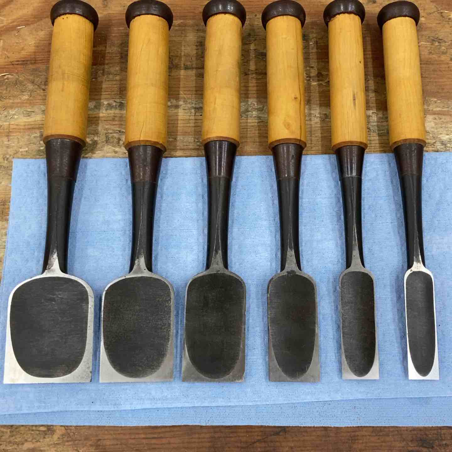 中古品】▽鑿 ノミ 10本組 叩き鑿 追い入れ鑿 『東一正芳』【柏店