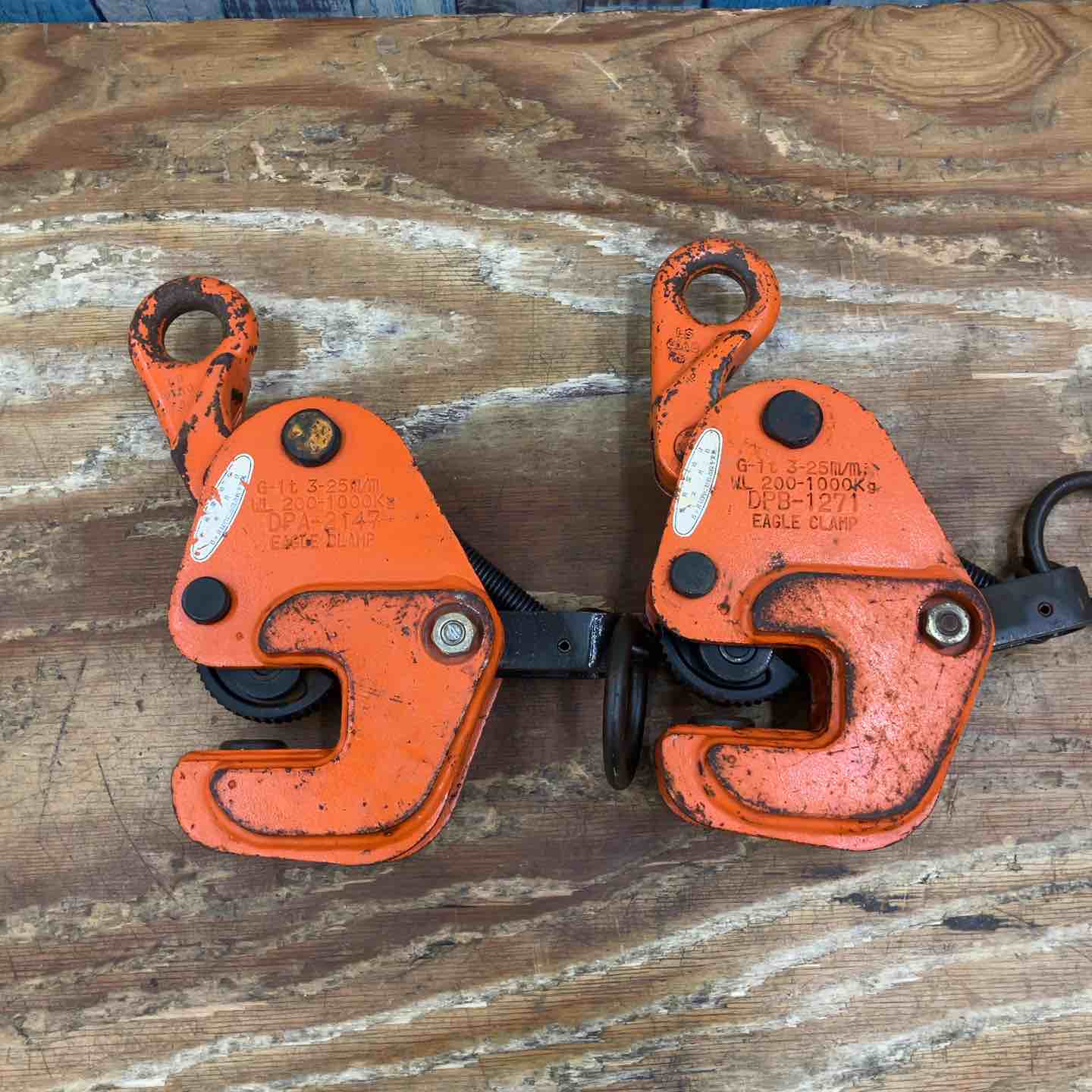▽ イーグルクランプ 鉄鋼横吊用クランプ G-1t(3-25m/m) 2台【柏 ▽ イーグルクランプ 鉄鋼横吊用クランプ G-1t(3-25m/m) 2台【柏