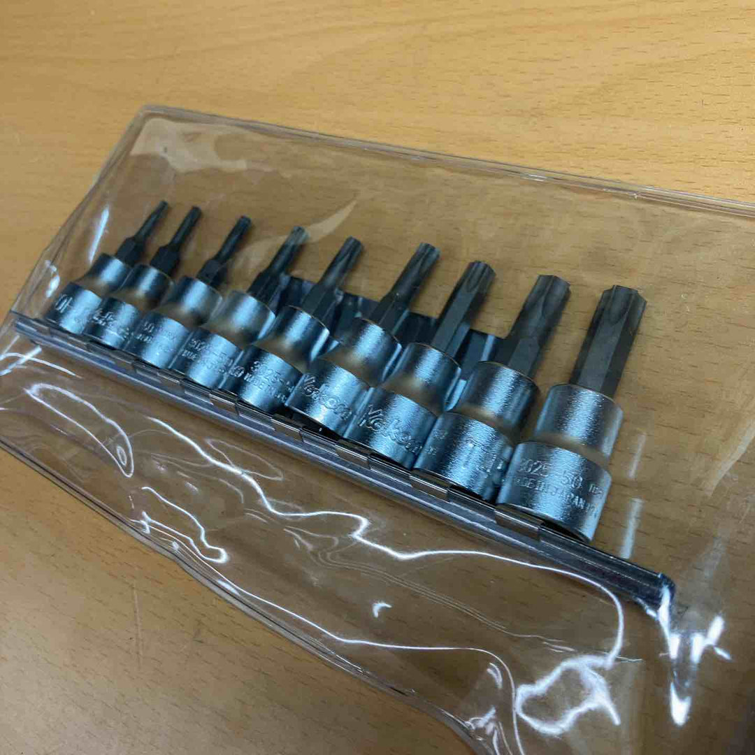 コーケン 3/8(9.5mm)SQ. イジリ止めトルクスビットソケットレールセット 全長50mm 9ヶ組 RS3025/9-HOLE【越谷店】