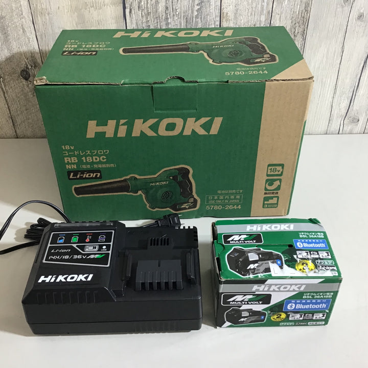 【未使用品】Hikoki コードレスブロワ RB18DC(NN) + バッテリーBSL36A18B + 充電器UC18YSL3 【戸田店】