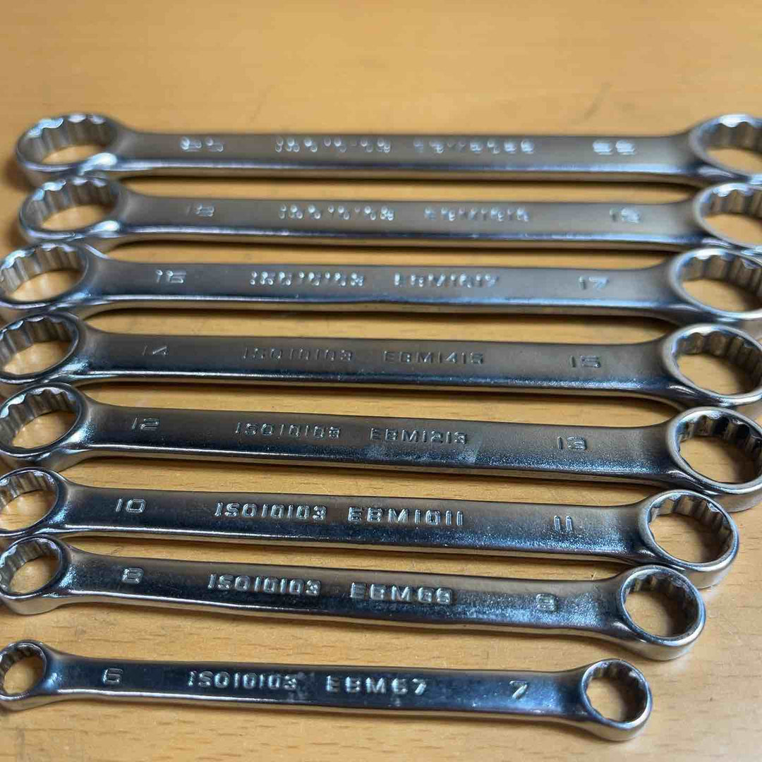 スナップオン Snap-on Eurotools ストレートメガネレンチ 8本セット 22-6mm EBM2022/EBM1819/EBM1617/EBM1415/EBM1213/EBM1011/EBM89/EBM67　【越谷店】