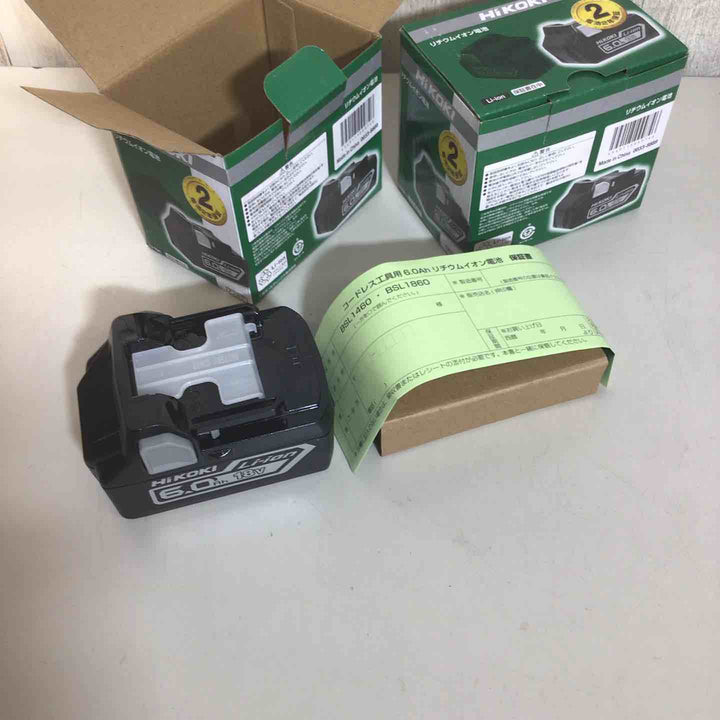 【未使用品】 ハイコーキ HIKOKI 日立 リチウムイオンバッテリー 18V/6.0Ah BSL1860 バッテリー 純正 純正品 18V 【戸田店】