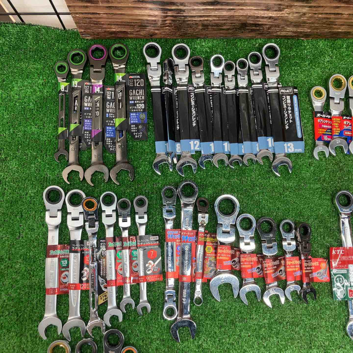 ギアレンチ ギヤレンチ 首振り ラチェット レンチ コンビネーション 100本 メーカー・サイズ混合 KTC トネ等【川越店】