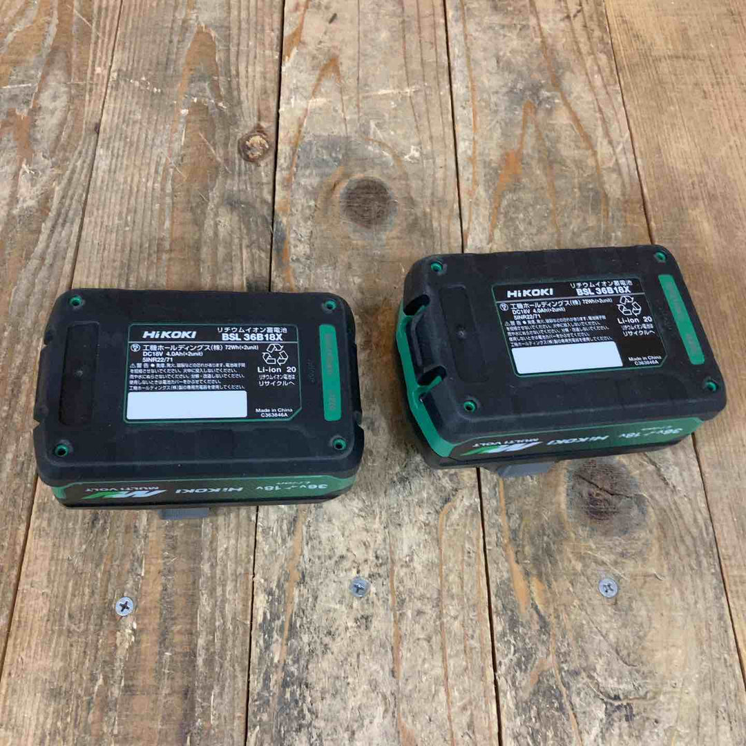 ハイコーキ(HIKOKI ※旧:日立工機) リチウムイオンバッテリー 36V/4.0Ah 18V8.0Ah BSL36B18X バラシ 純正品 計2点【所沢店】