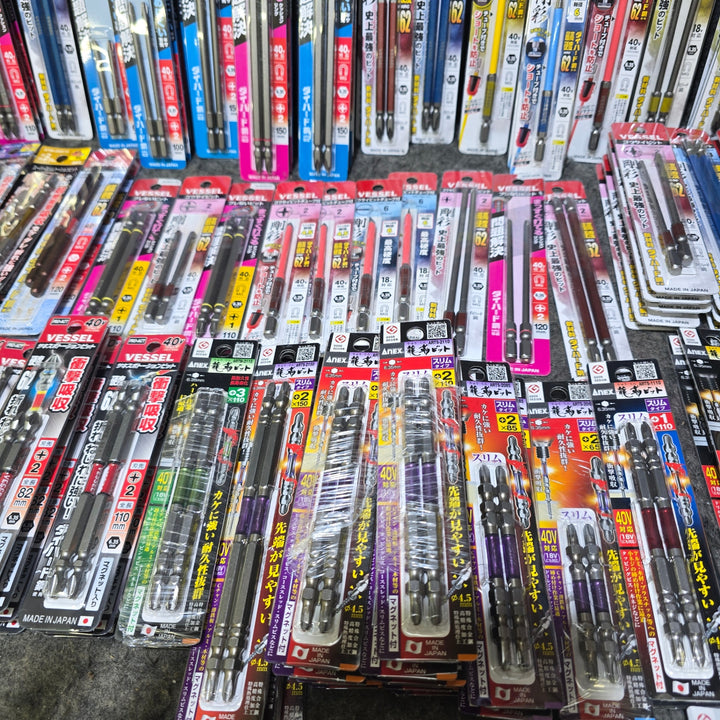 【まとめ売り！未使用品】インパクト用 ビット 1～2本入り 145パック Anex、VESSEL、SUNFLAG メーカー・サイズ混在 六角軸【桶川店】