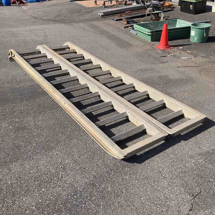 【店頭受取り限定】日軽パワーブリッジ 1.5t 2本セット (1組3t用) ゴムクローラー アルミラダー アルミブリッジ 重機 農機 ユンボ ダンプ【岩槻店】