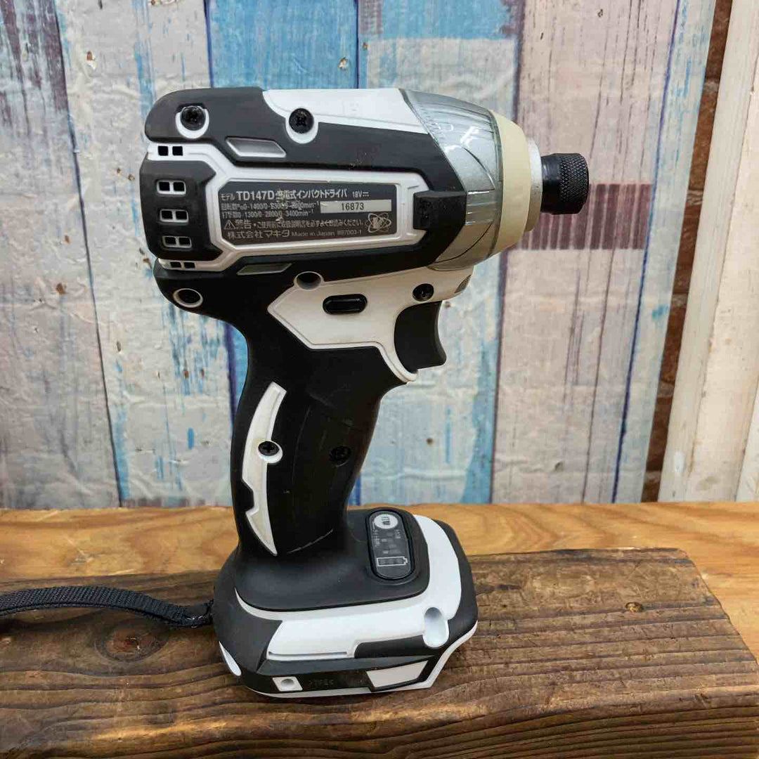 【中古美品】★マキタ(makita) コードレスインパクトドライバー TD147DRFX 18V フルセット 白色【柏店】