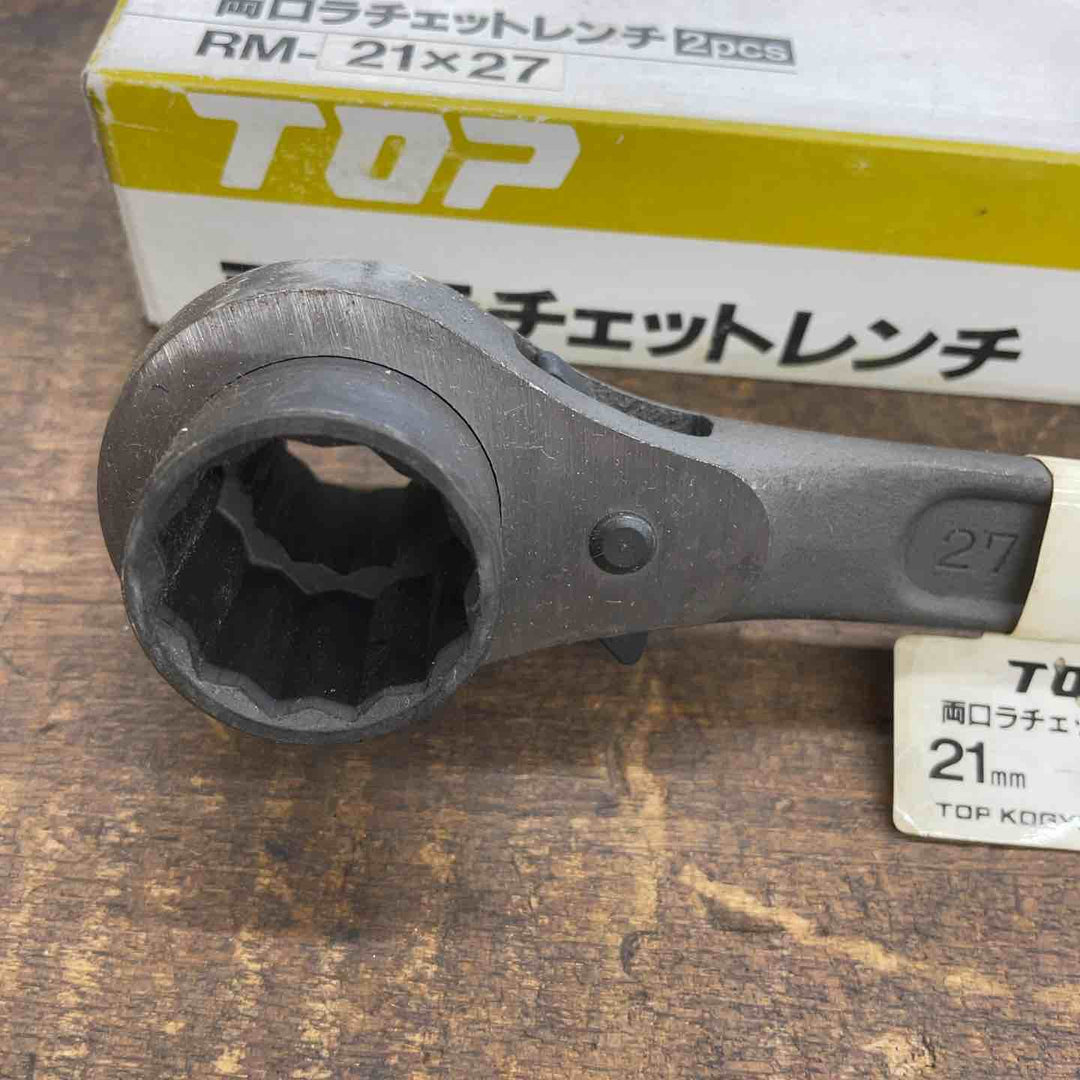 トップ(TOP) 両口ラチェットレンチ シノ付 RM-21×27【八潮店】