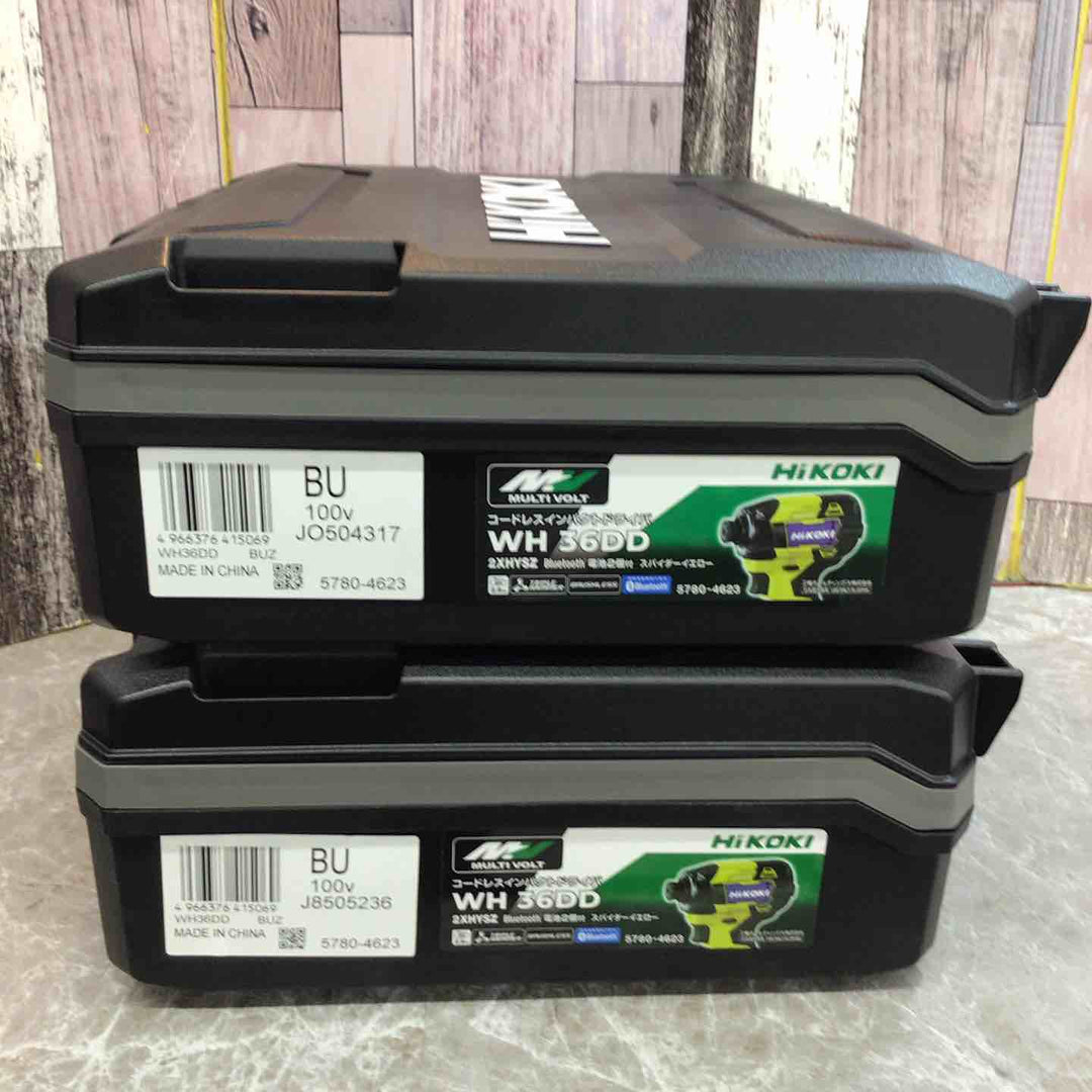 【未使用品】ハイコーキ Hikoki 36V コードレスインパクトドライバ スパイダーイエロー WH36DD(2XHYSZ) 2台セット【八潮店】