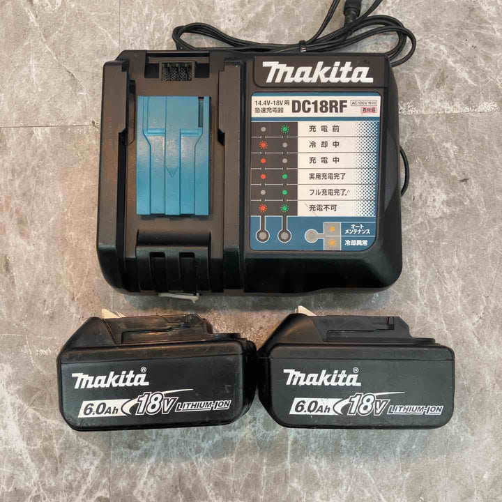 【中古品】マキタ 純正 18V 6.0Ah バッテリー BL1860B×2個 (充電20回/22回) + 急速充電器 DC18RF 計3点セット まとめ makita【八潮店】