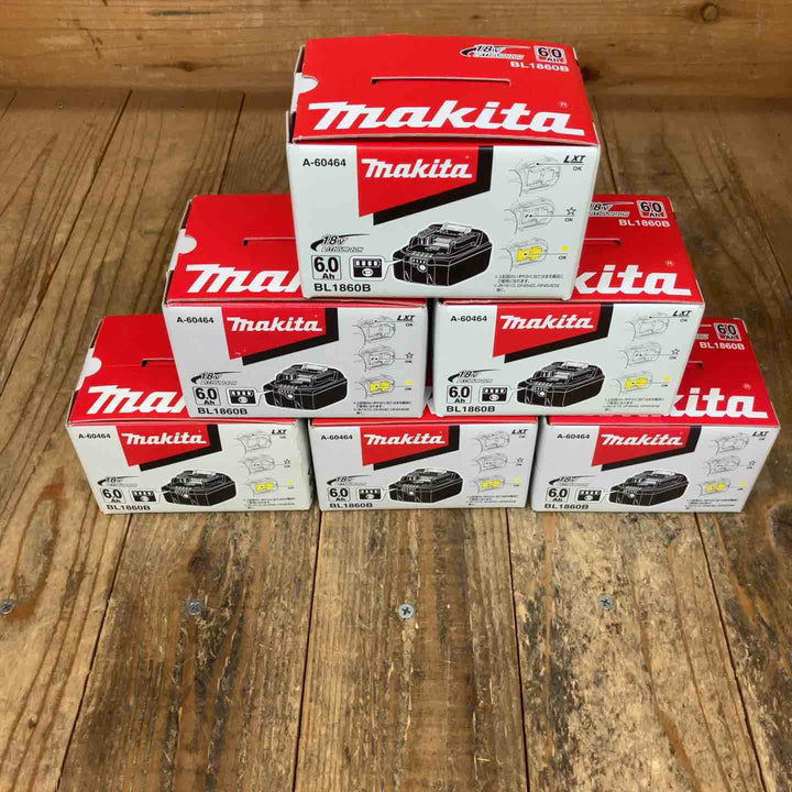 純正品 マキタ(makita) リチウムイオンバッテリー 18V/6.0Ah BL1860B　6個セット　まとめ売り【所沢店】