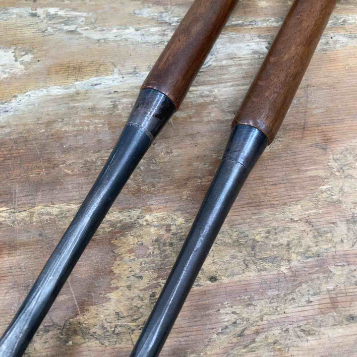 【中古品】　銘不明 突き鑿 2本組 「●村」 のみ 和工具 大工道具【柏店】