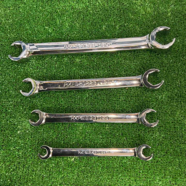 スナップオン(Snap-on) ダブルエンドフレアナットレンチ 4本セット RXFS2428B(3/4・7/8)・RXFS2022B(5/8・11/16)・RXFS1618B(1/2・9/16)・RXFS1214B(3/8・7/16)【八潮店】