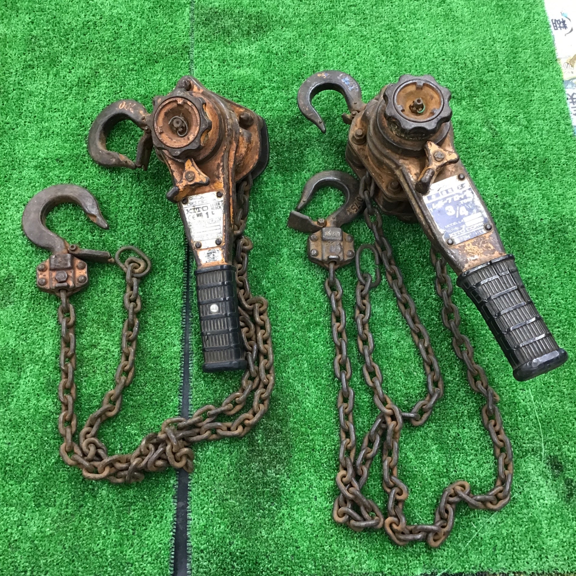 ジャンク品】 メーカー不明、キトー、等 レバーブロック ～1トンクラス