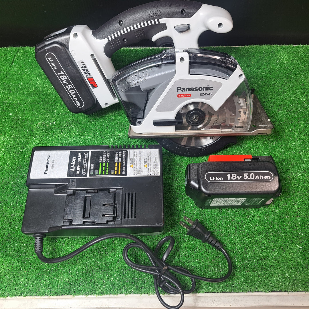 【美品】★パナソニック(Panasonic) コードレスチップソーカッター EZ45A2LJ2G-H【岩槻店】