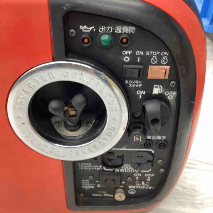 新ダイワ(Shindaiwa) インバーター発電機 IEG1600M-Y 発電OK エコノミースイッチ× 燃料コック常にON 外装割れ 現状品・保証無し 【越谷店】