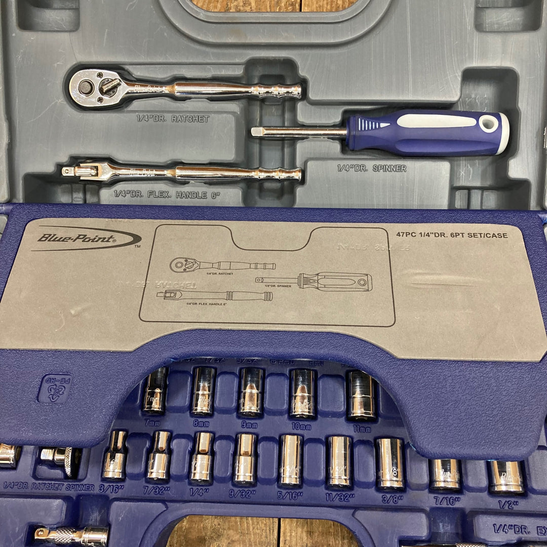 ブルーポイント(BluePoint) ジェネラル 1/4(6.35mm)ソケットセット 47ピース 型式不明【所沢店】