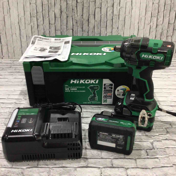 ◇HiKOKI(ハイコーキ) 18V コードレスインパクトレンチ WR18DH 最大緩めトルク550N・m 最大締付けトルク310N・m 蓄電池2個・充電器・ケース付き WR18DH(2XPZ)【川口店】