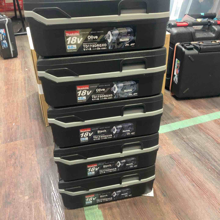 ★送料無料★マキタ(makita) コードレスインパクトドライバー TD173DRGX 5台セット　黒３台オリーブ２台