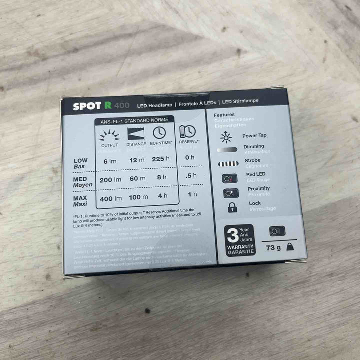Black Diamond スポット400-R グラファイト 400ルーメン アウトドア ヘッドライト コンパクト 充電式モデル　【越谷店】