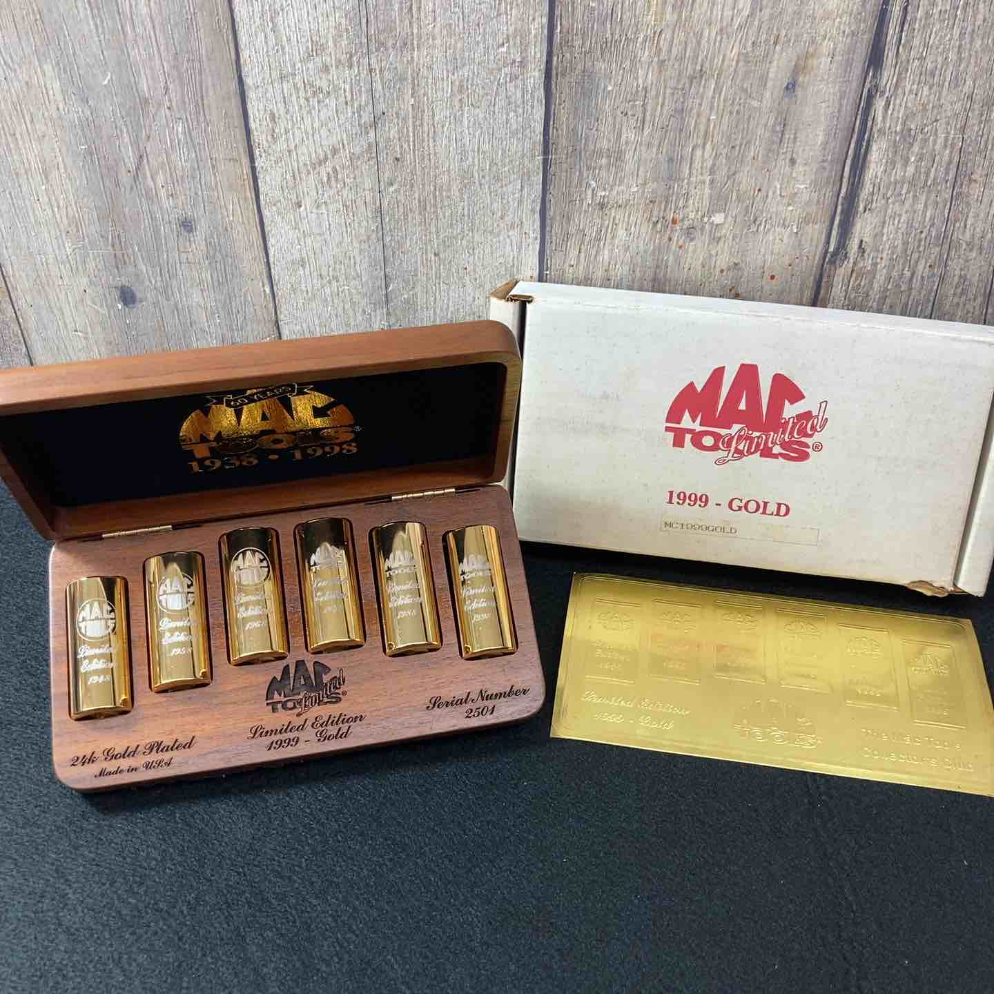 【中古美品】 マックツール(MACTOOLS) 24ｋソケットセット 60周年記念 1999年 GOLD 未使用長期保管品 【東大和店】 中古美品】 マックツール(MACTOOLS) 24kソケットセット 60周年記念