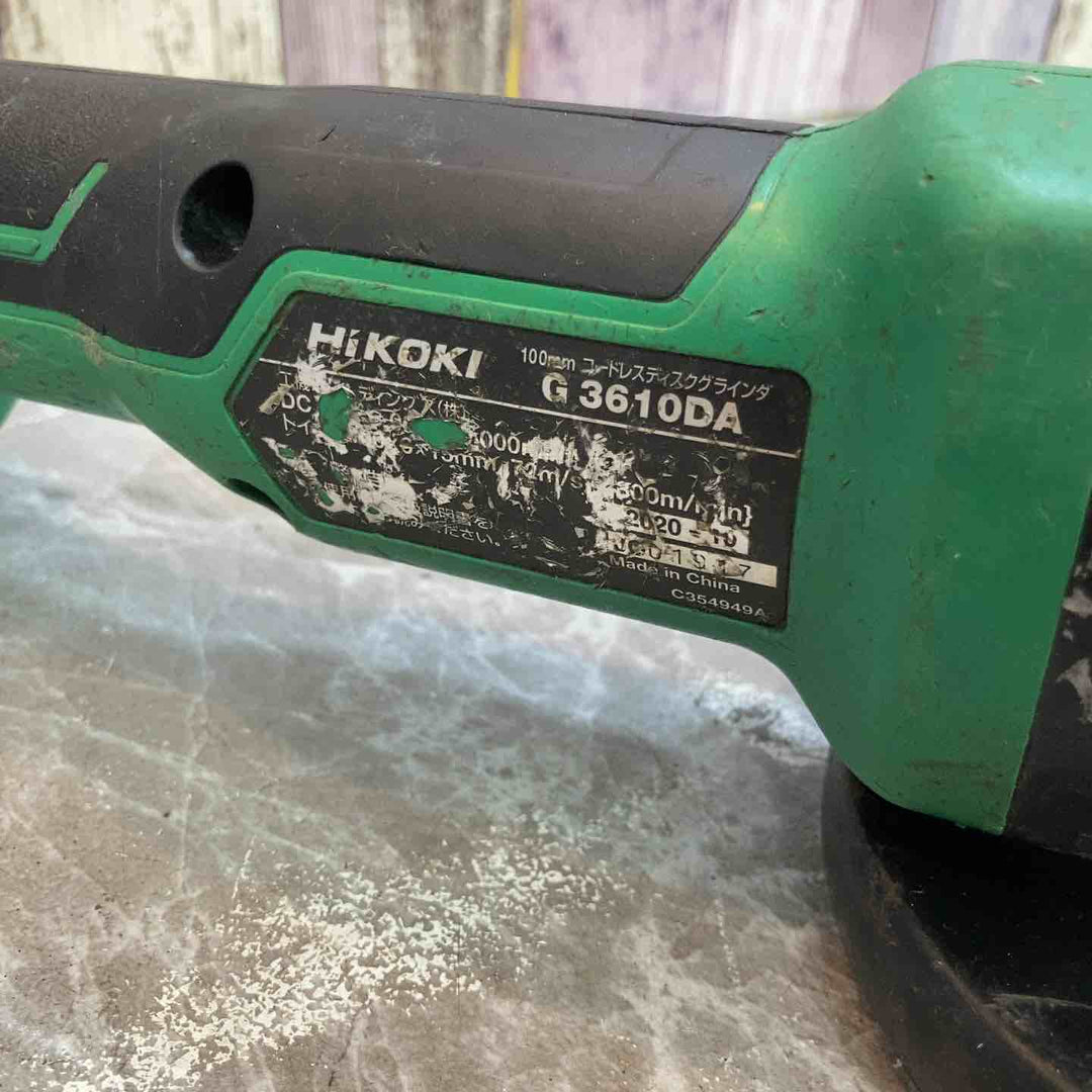 ★ハイコーキ(HIKOKI ※旧:日立工機) 100mmコードレスディスクグラインダ G3610DA(NN)【八潮店】