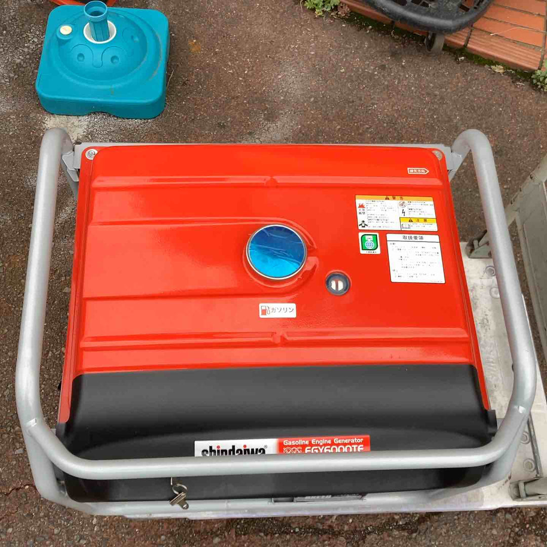 【店頭受取り限定】◇発電機 新ダイワ EGY6000TE-A 50hz 三相誘導モーター ガソリンエンジン アワー0ｈ バッテリー新品 【越谷店】
