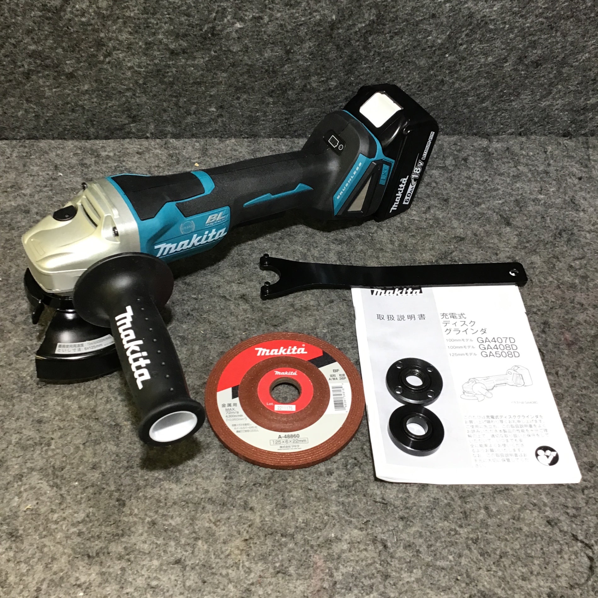 【美品・バッテリ付き】 マキタ makita 18V 125mmコードレスディスクグラインダ GA508DZ 【桶川店】