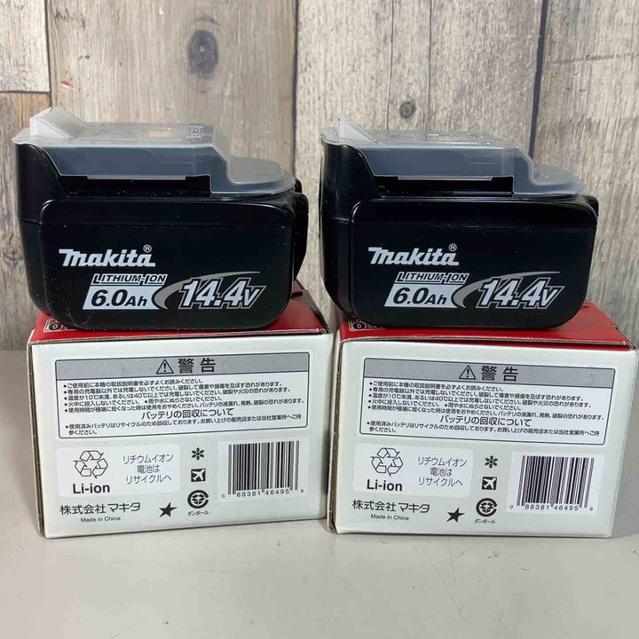 ▼マキタ(makita) リチウムイオンバッテリー 14.4V/6.0Ah BL1460B ２個セット 純正品【戸田店】