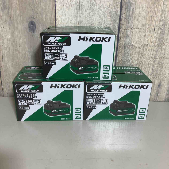 【未使用品】 ハイコーキ HIKOKI 日立 リチウムイオンバッテリー 36V/2.5Ah BSL36A18X 3個 バッテリー 純正 純正品 マルチボルト 【戸田店】