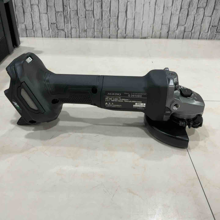 ◇HiKOKI(ハイコーキ) 36V 充電式 ディスクグラインダ G3610DC ブラック トイシ径100mm スライドスイッチ 蓄電池2個・充電器・ケース付 G3610DC(2XPBZ)【川口店】