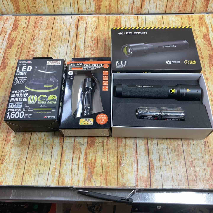 EARTH MAN、TRUSCO、レッドレンザー　LEDライト3点セット(WLT-15LiA、i9 CRI、TAL-0051A)【川崎店】
