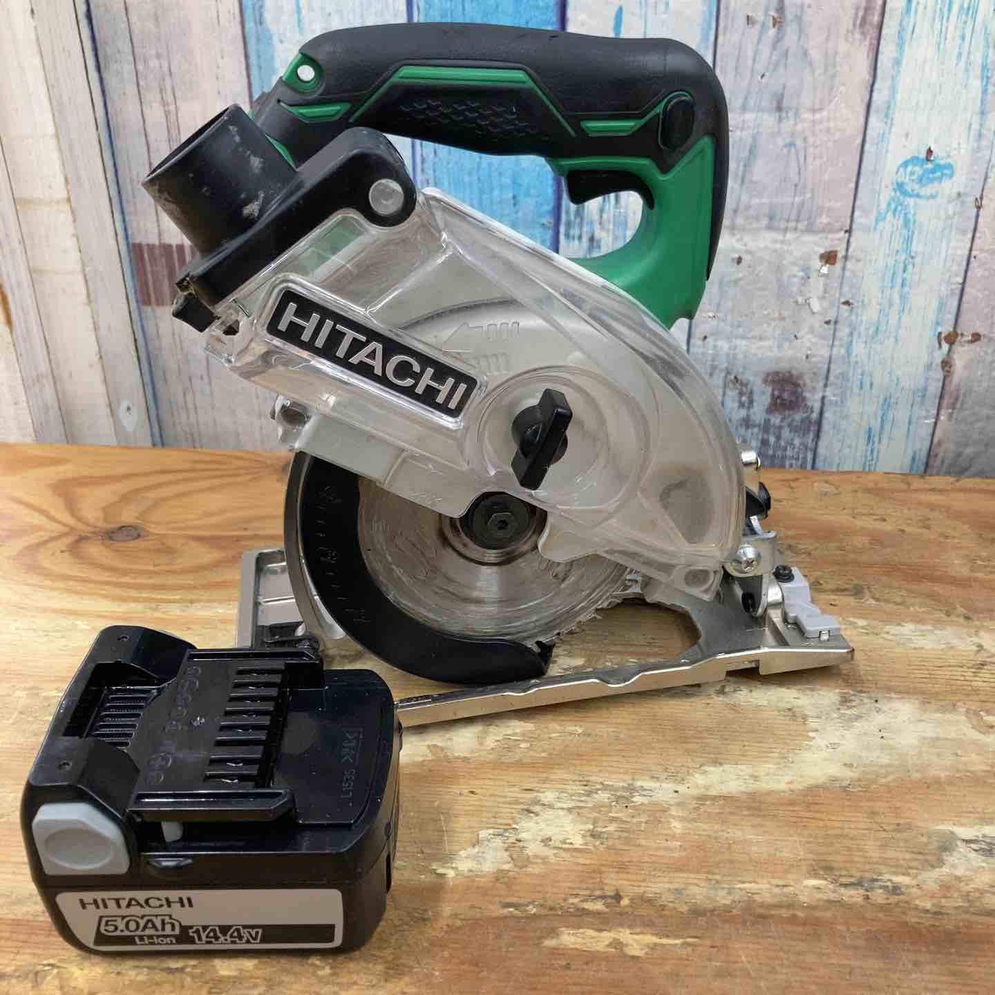 HiKOKI(日立工機)14.4V コードレス集じん丸のこ(Pレッド) C14DYSL2(LSCK) ☆中古品☆HITACHI 日立工機 14.4V 125mm コードレス集じん丸の