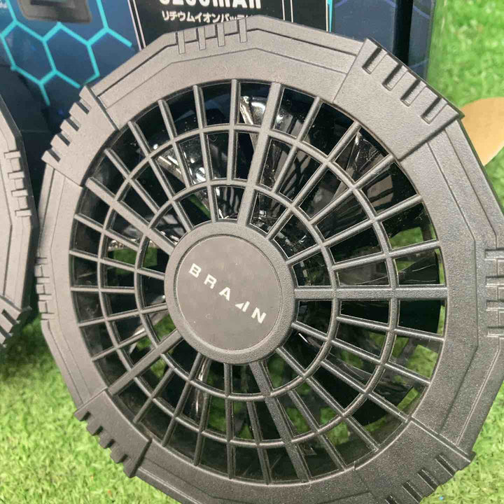 ▼長期保管品　ブレイン　７．４Ｖ胸スイッチ式用ファンユニット（ファン２個／バッテリー／充電器）　ＢＲ－２８３【川越店】