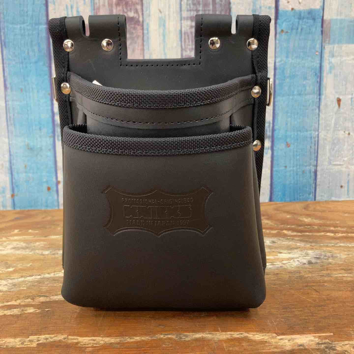 ◇ KNICKS ニックス 鳶職向仕様ツーウェイタイプヌメ革2段腰袋 KBS-201TB【柏店】